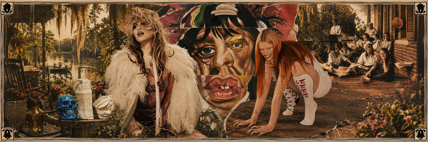 Toucan Records July 10 vinyl blog banner with Rolling Stones, Jack White, Suki Waterhouse, Waxahatchee, and Wet Leg album art blended into a sepia swamp porch collage