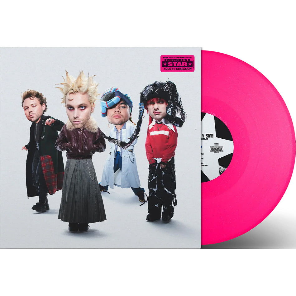 5 Seconds of Summer - Everyone's A Star! packshot, hot pink glitter vinyl, gatefold pressing with included insert print