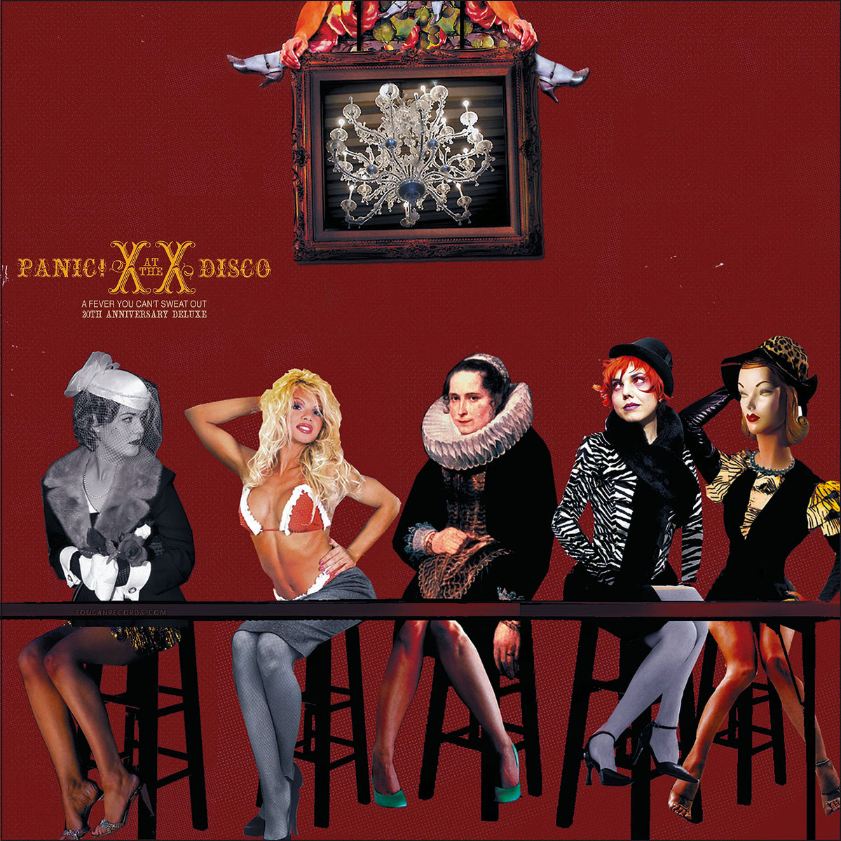 A Fever You Can't Sweat Out album artwork for Panic! At The Disco limited 20th Anniversary Apple Red vinyl edition