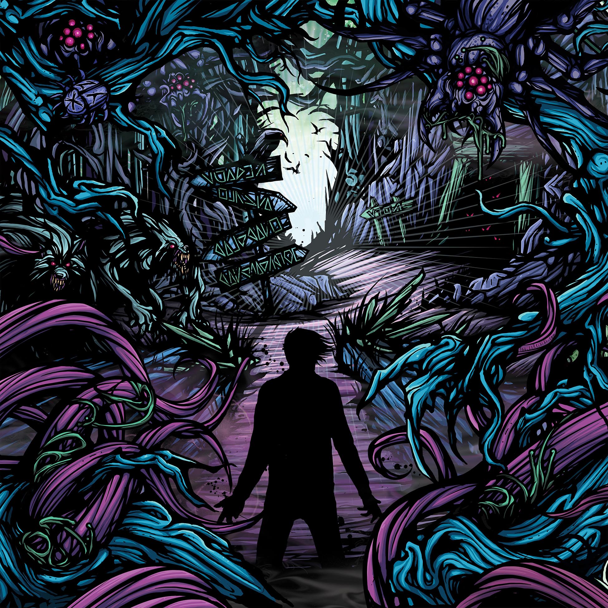 A Day To Remember Homesick album cover for the black vinyl LP featuring "The Downfall Of Us All" and "Have Faith In Me" available online at ToucanRecords.com