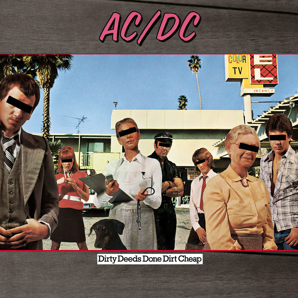 AC/DC Dirty Deeds Done Dirt Cheap vinyl record cover, heavyweight pressing, notorious Bon Scott album with classic song "T.N.T."