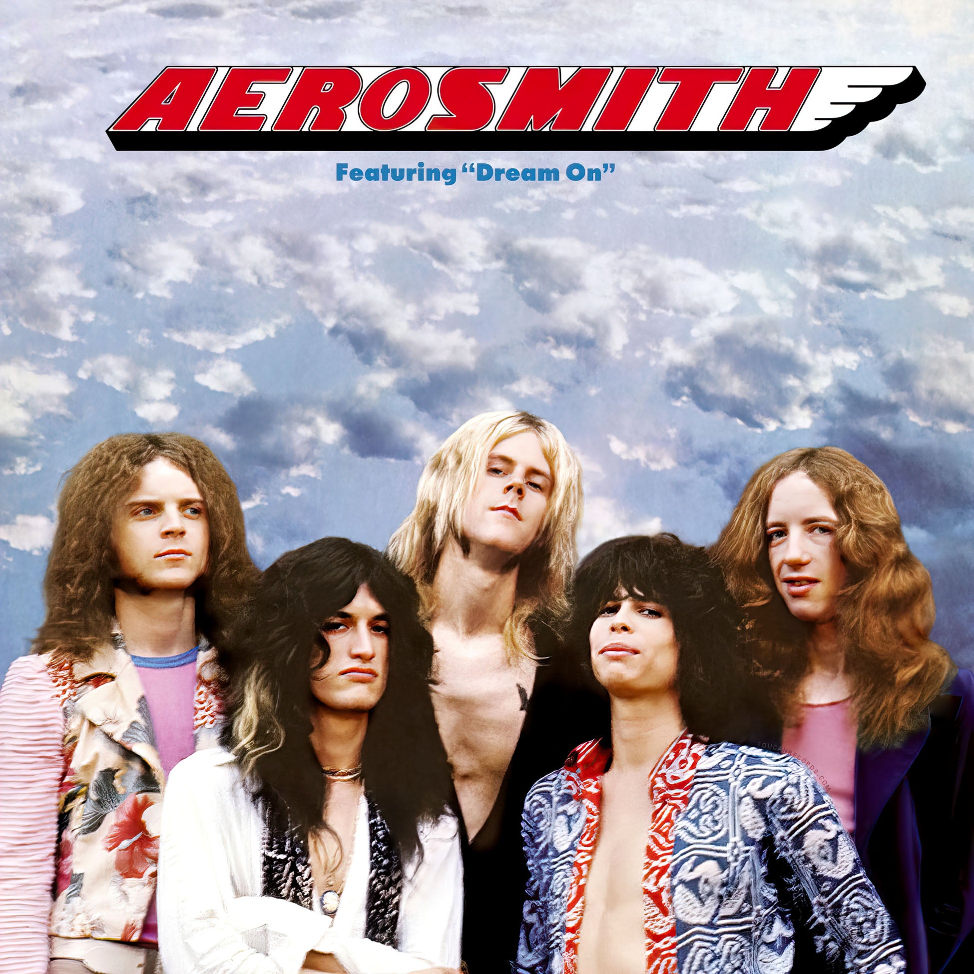 Aerosmith Legendary Edition vinyl debut LP album cover for the 180g black vinyl remastered debut album with a 12-page booklet at ToucanRecords.com. Features the classic song, "Dream On"