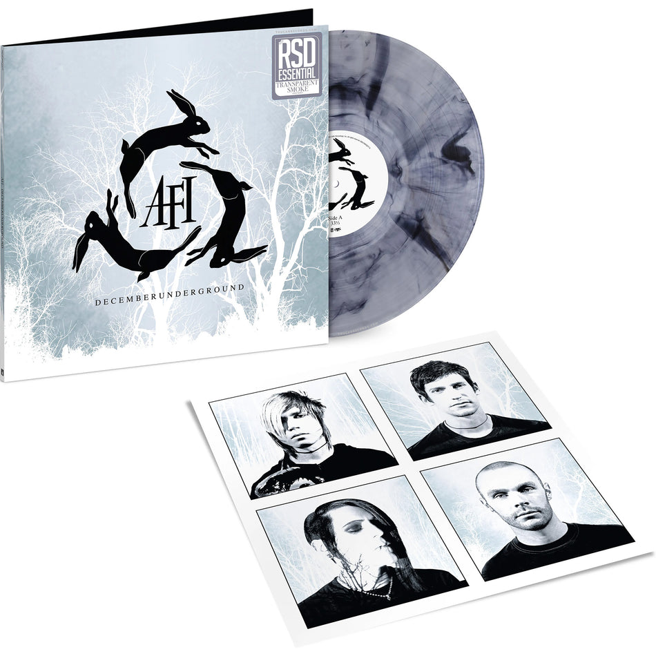 AFI Decemberunderground packshot for the RSD Essential transparent smoke vinyl LP with gatefold jacket and 12-track album