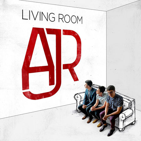 AJR - Living Room album cover bone colored vinyl black splatter