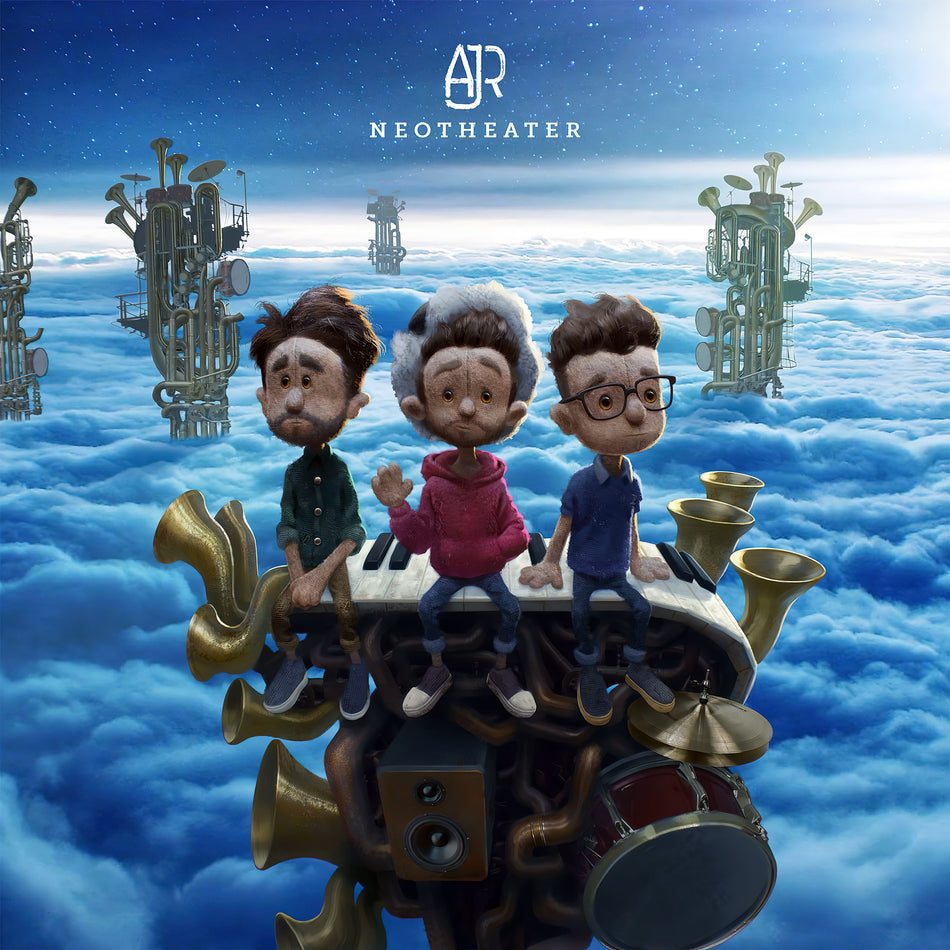 ajr, neotheater, limited edition, ghostly blue, colored vinyl, blue vinyl, ghostly, album cover, cover, album art, cover art, vinyl, don't throw out my legos,