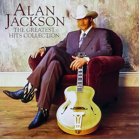 Alan Jackson - The Greatest Hits Collection album cover art, 90s country hits, Arista Nashville era