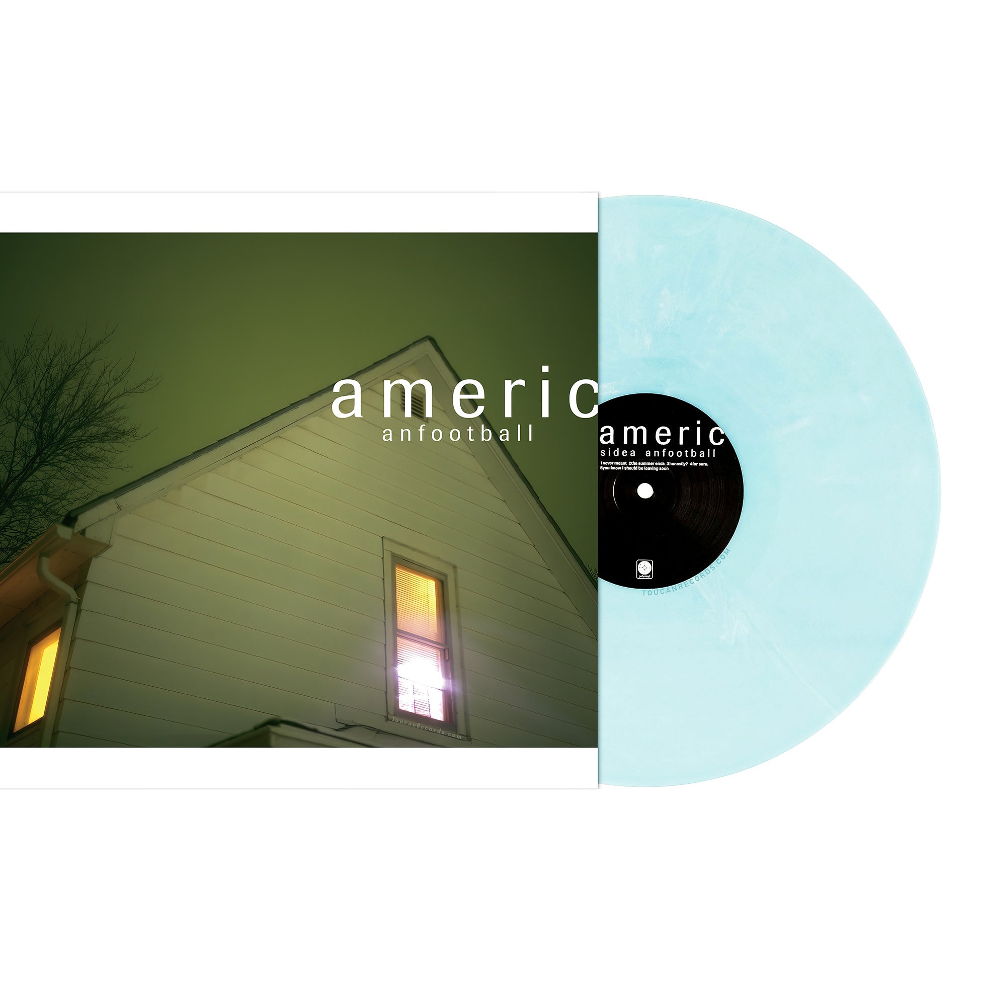 American Football - American Football packshot, blue smoke colored vinyl with lyric insert, Midwest emo math rock