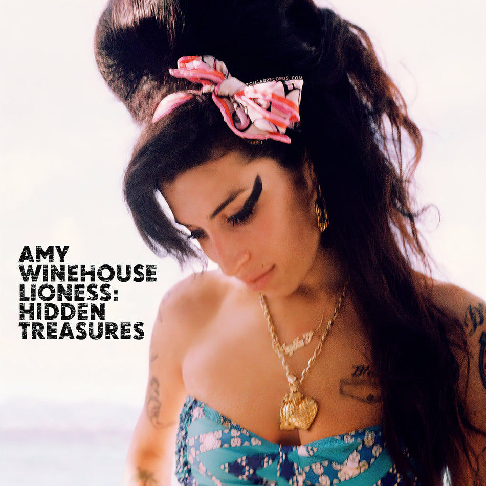 Amy Winehouse Lioness: Hidden Treasures vinyl album cover featuring the posthumous 12-track collection.