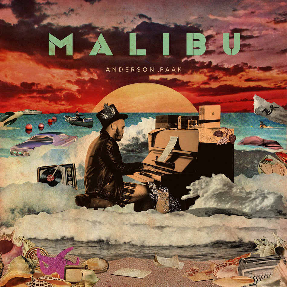 Anderson .Paak Malibu album cover art 10th anniversary 2LP sea floor colored vinyl record at ToucanRecords.com