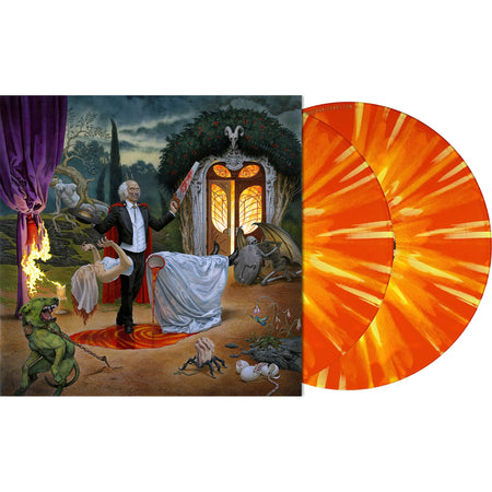 Anthrax Cursum Perficio packshot for indie exclusive 2LP red yellow and orange splatter vinyl with pop-up gatefold jacket