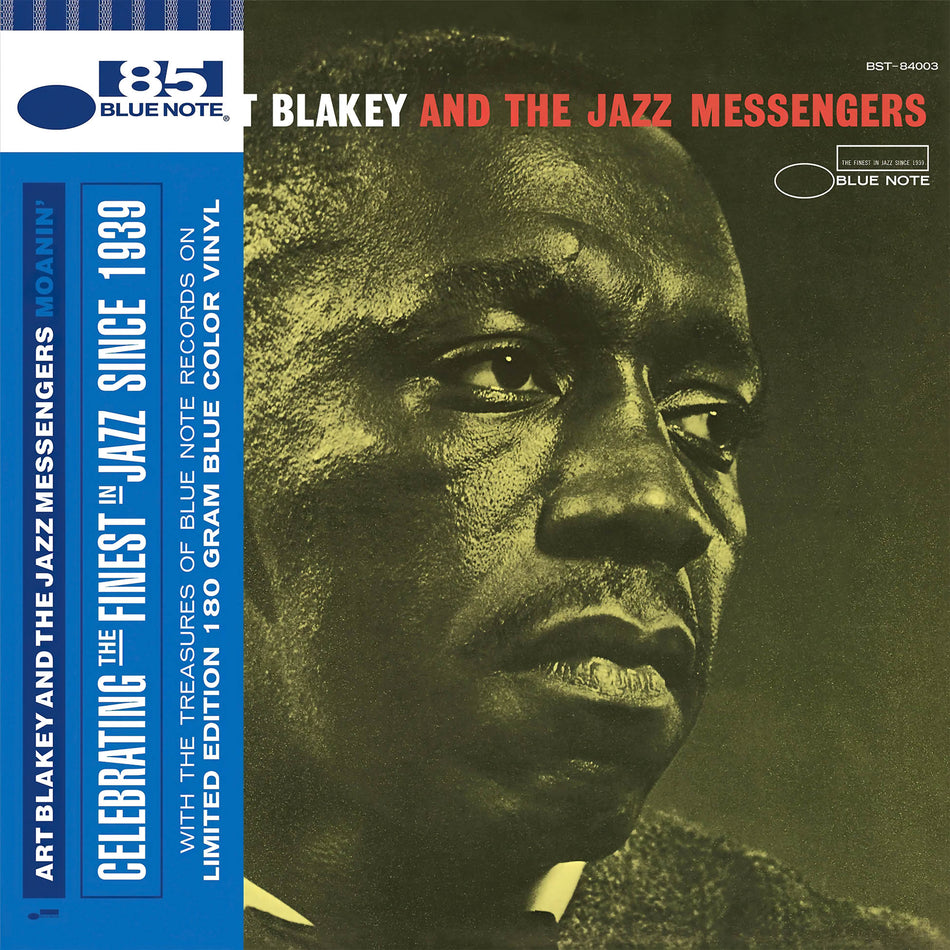 Art Blakey - Moanin' album cover, soulful hard bop jazz masterpiece, limited blue vinyl pressing