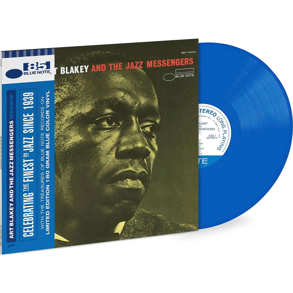 Art Blakey - Moanin' packshot, Indie Exclusive blue vinyl LP, collectible Blue Note edition