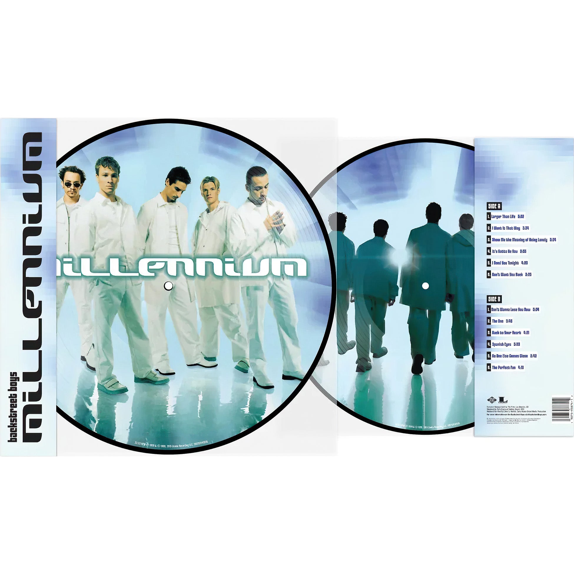 Backstreet Boys Millennium picture disc vinyl LP front and back view, 20th Anniversary edition pop album