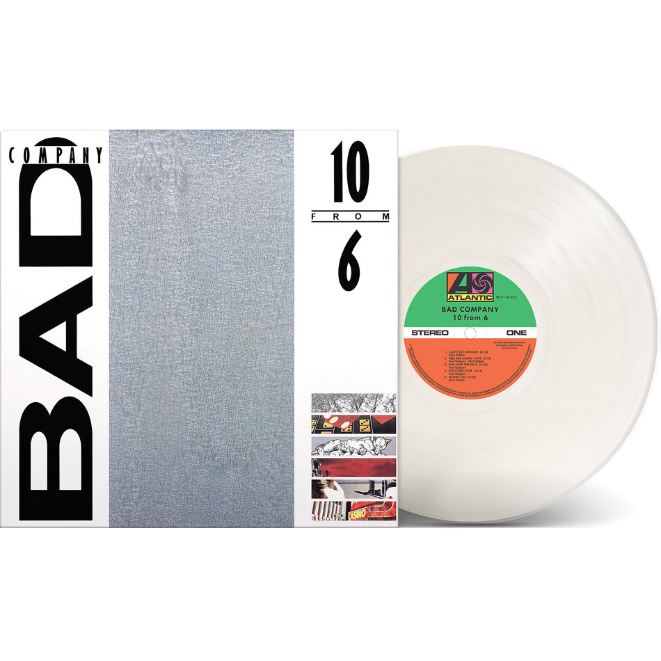 Bad Company - 10 From 6 packshot, Rocktober milky clear vinyl pressing, classic rock greatest hits – available now at ToucanRecords.com