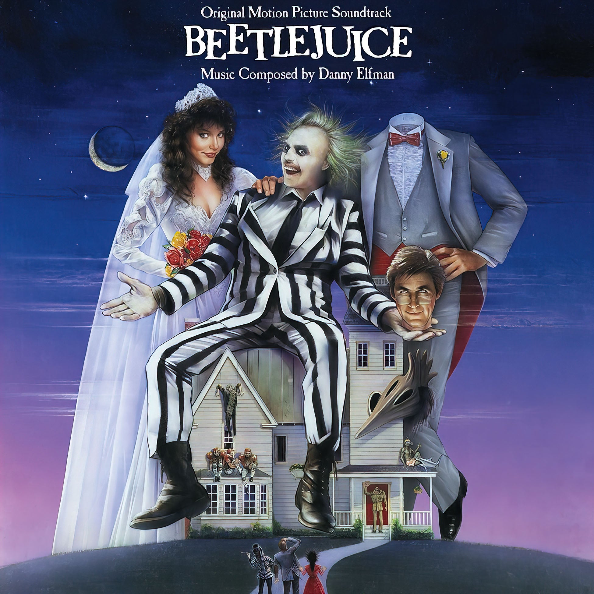 Danny Elfman - Beetlejuice soundtrack cover, 1988 Tim Burton film score on black vinyl with Harry Belafonte songs