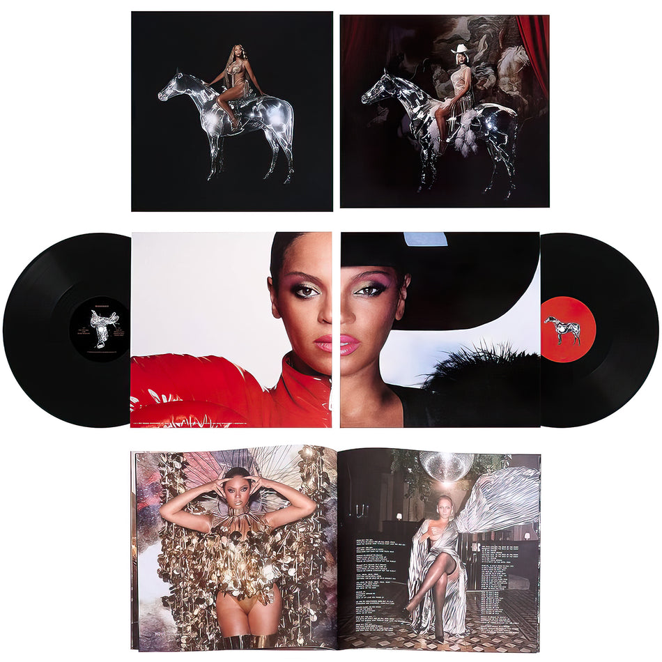 Renaissance double vinyl packshot, gatefold sleeve with custom inner sleeves, modern disco and dance album
