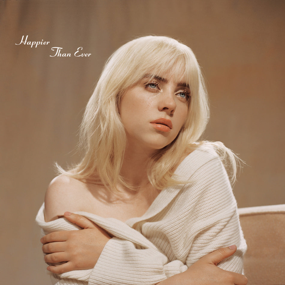 Billie Eilish - Happier Than Ever album cover, black vinyl pressing, alternative pop masterpiece