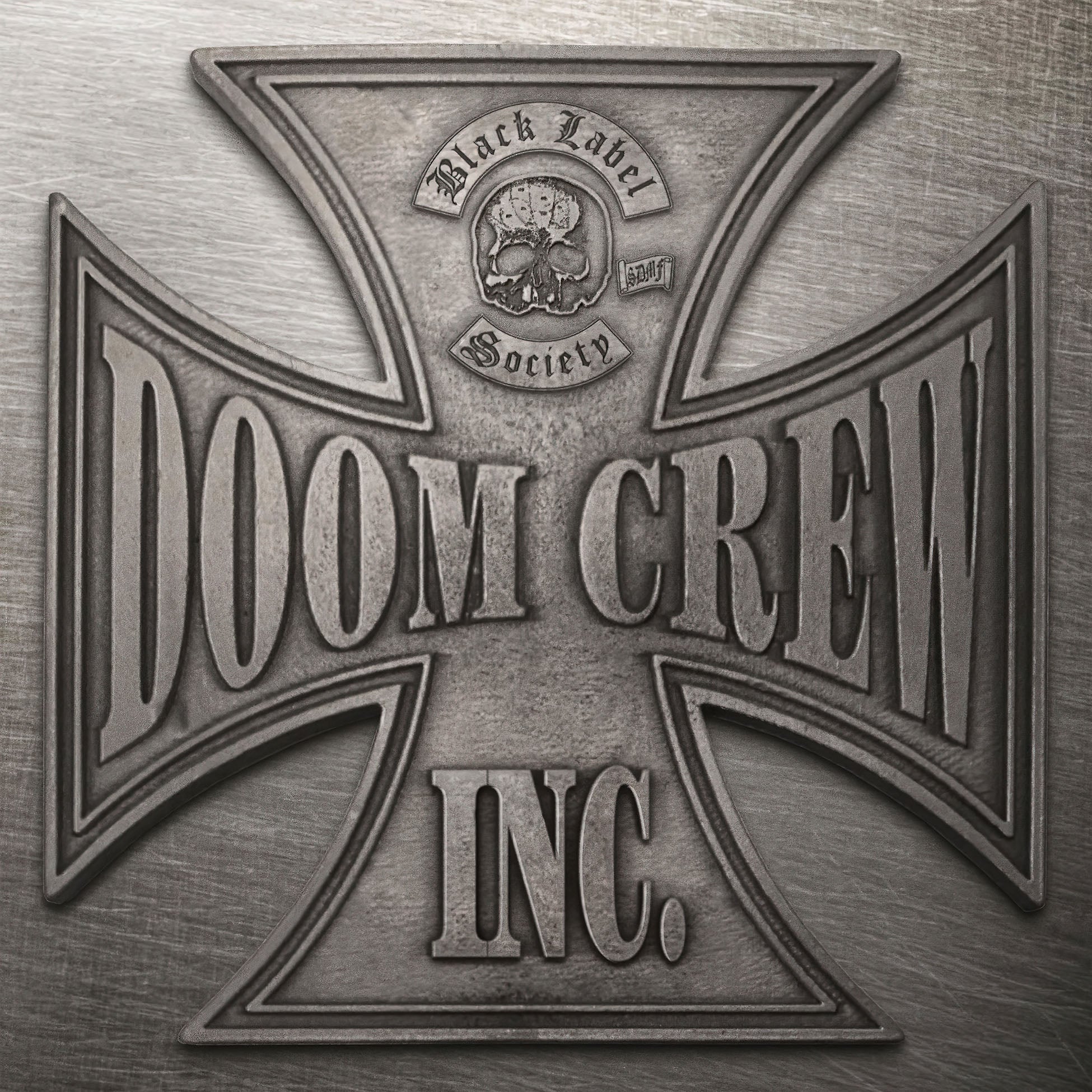 Black Label Society - Doom Crew Inc album cover, 180g clear vinyl with gray & white splatter 2LP in a gatefold, limited edition indie exclusive