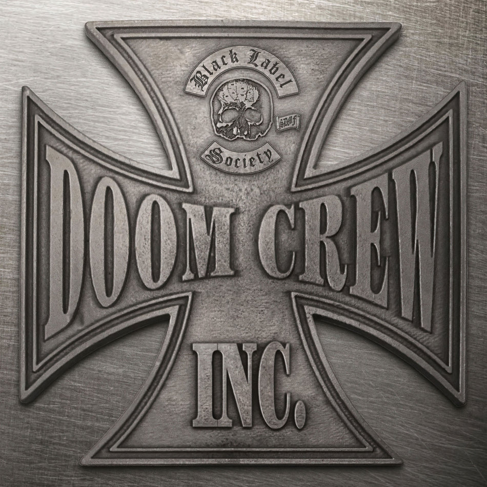 Black Label Society - Doom Crew Inc album cover, 180g clear vinyl with gray & white splatter 2LP in a gatefold, limited edition indie exclusive