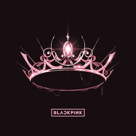 blackpink, the album, pink crown, k-pop, pink vinyl, colored vinyl, album cover, album art, vinyl, cover, cover art,