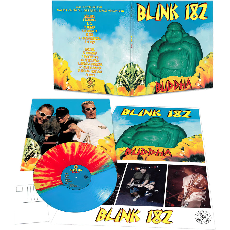 blink-182 Buddha exploding packshot showing the limited edition vinyl LP packaging and early pop punk demo album at ToucanRecords.com