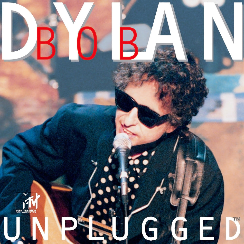 Bob Dylan MTV Unplugged album cover for 2LP vinyl LP featuring "The Times They Are A-Changin'" and "Dignity"
