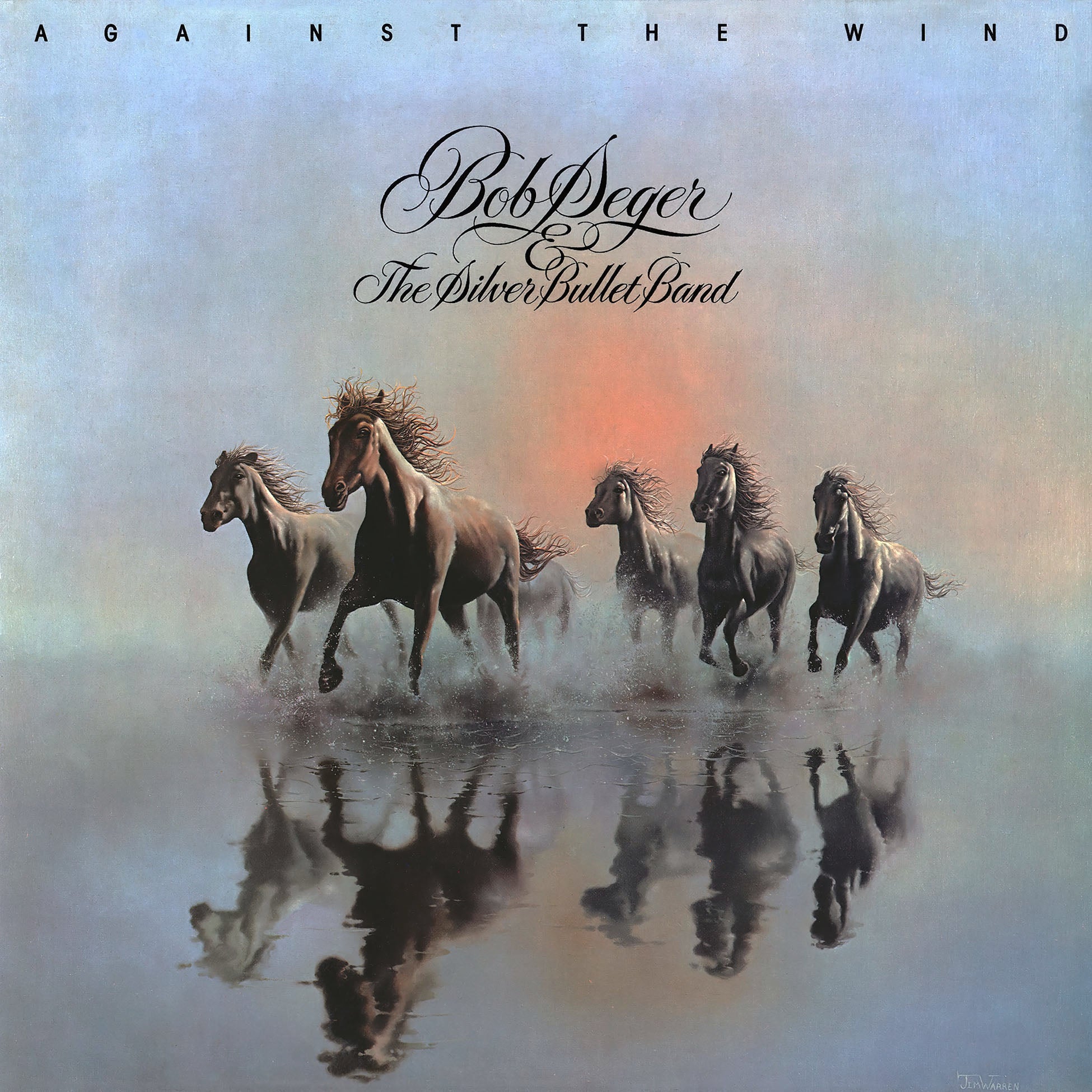 Bob Seger and the Silver Bullet Band Against The Wind album cover, remastered black vinyl LP, Grammy-winning 1980 classic