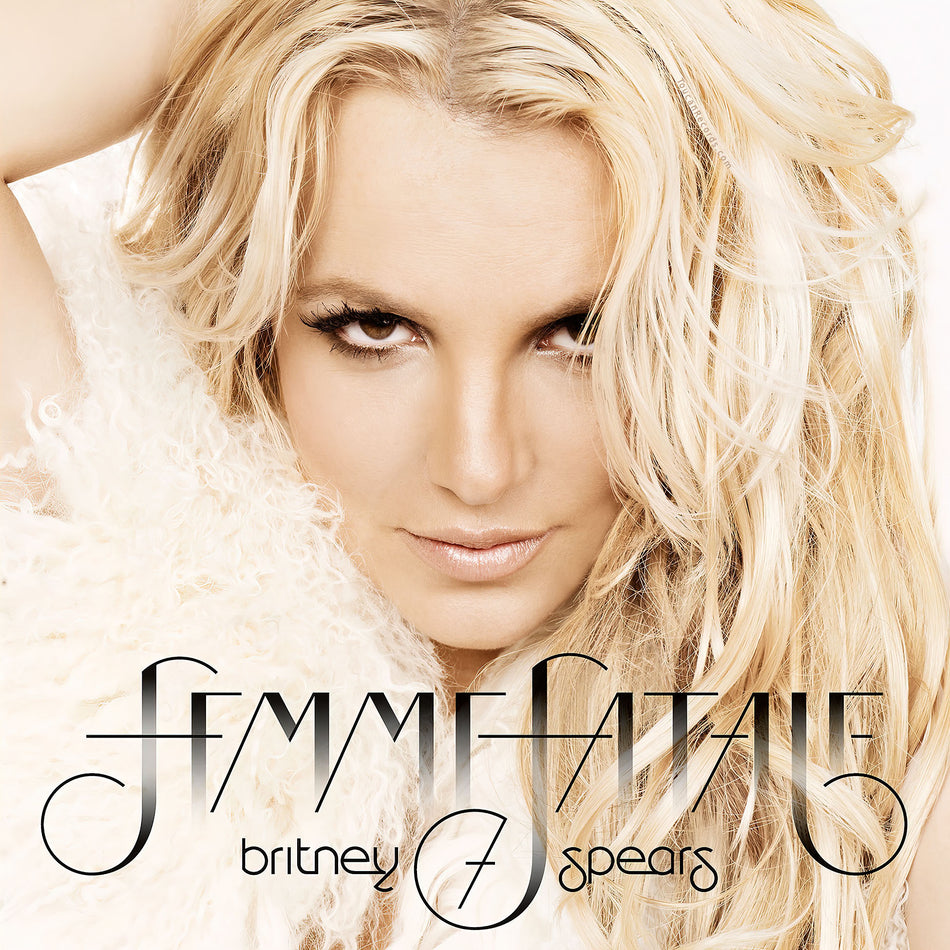 Britney Spears Femme Fatale gray marble vinyl LP album cover for the limited edition United Kingdom import pressing.