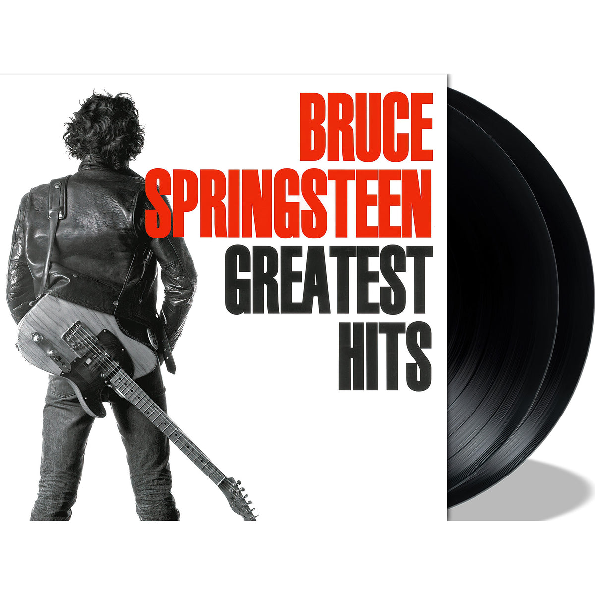 Bruce Springsteen - Greatest Hits packshot, black vinyl 2LP pressing of classic rock anthology - shop at ToucanRecords.com