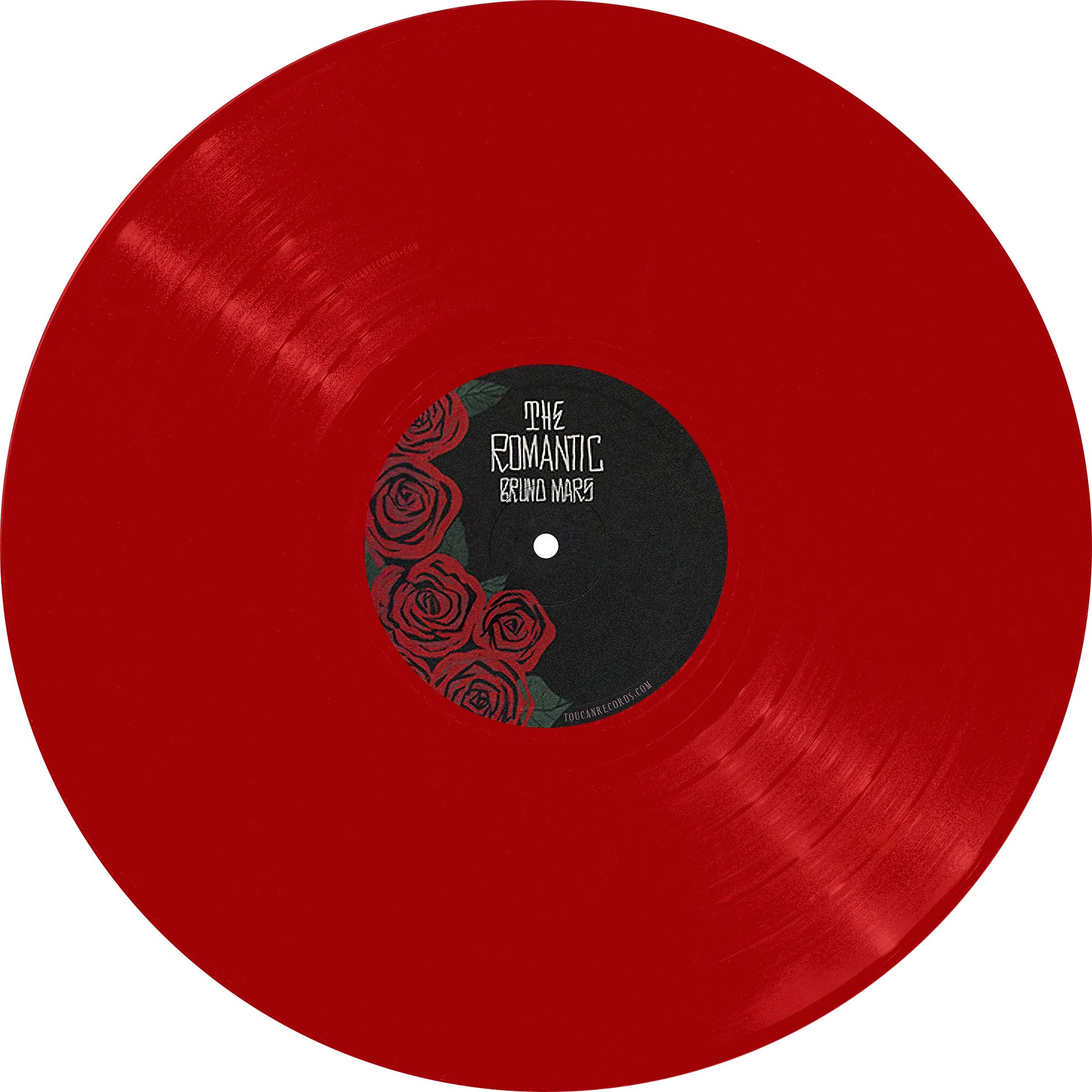 Bruno Mars - The Romantic red vinyl LP disc, limited edition indie exclusive, 8-page lyrics booklet included available at ToucanRecords.com