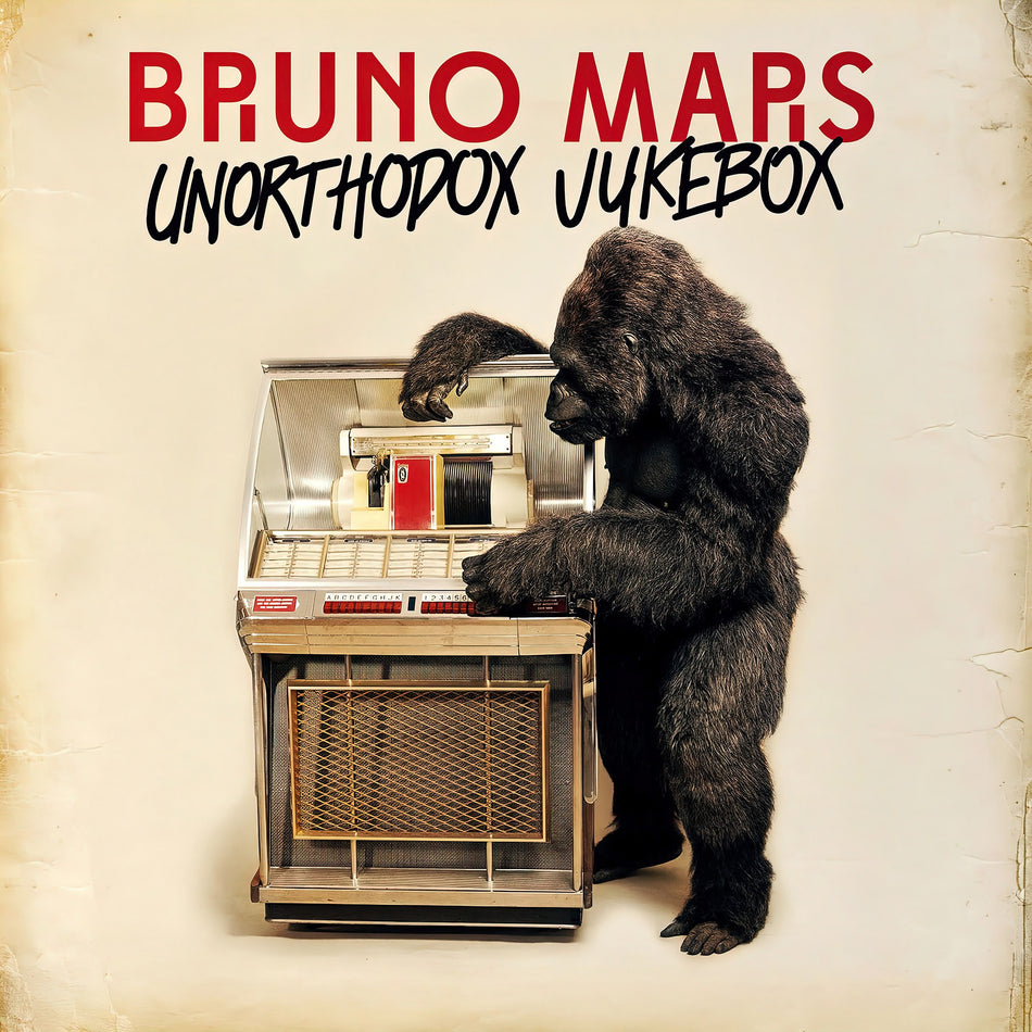 Bruno Mars - Unorthodox Jukebox album cover, black vinyl edition, 2012 pop funk masterpiece