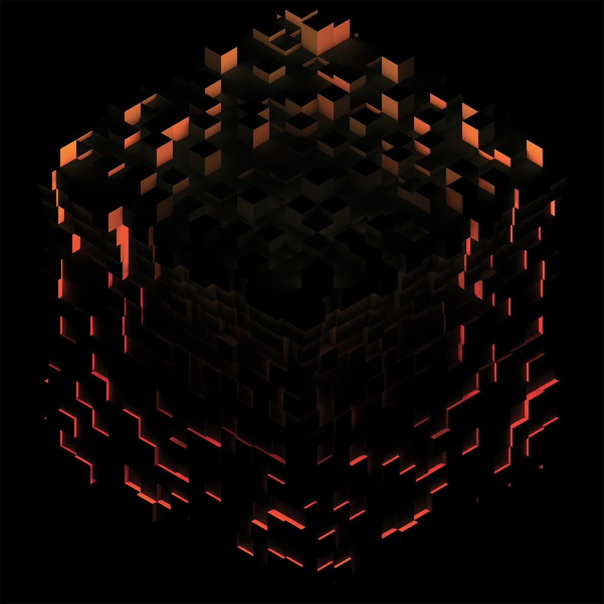 C418 Minecraft Volume Beta cover art, ambient electronic 2LP, experimental VGM release, fire splatter vinyl