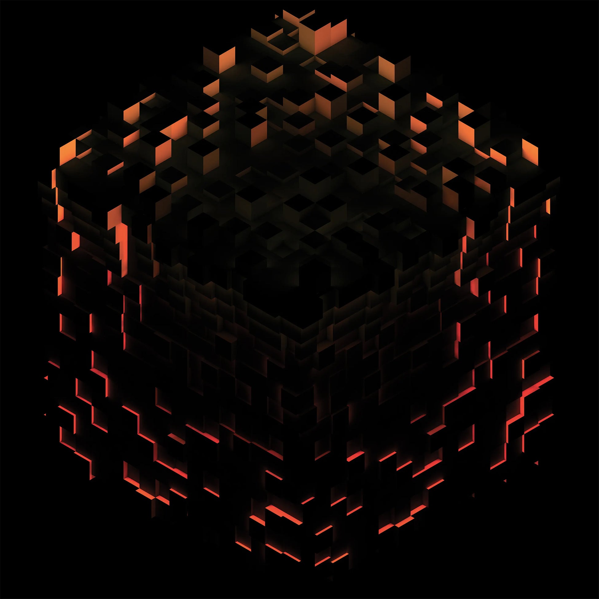 C418 Minecraft Volume Beta cover art, ambient electronic 2LP, experimental VGM release, fire splatter vinyl