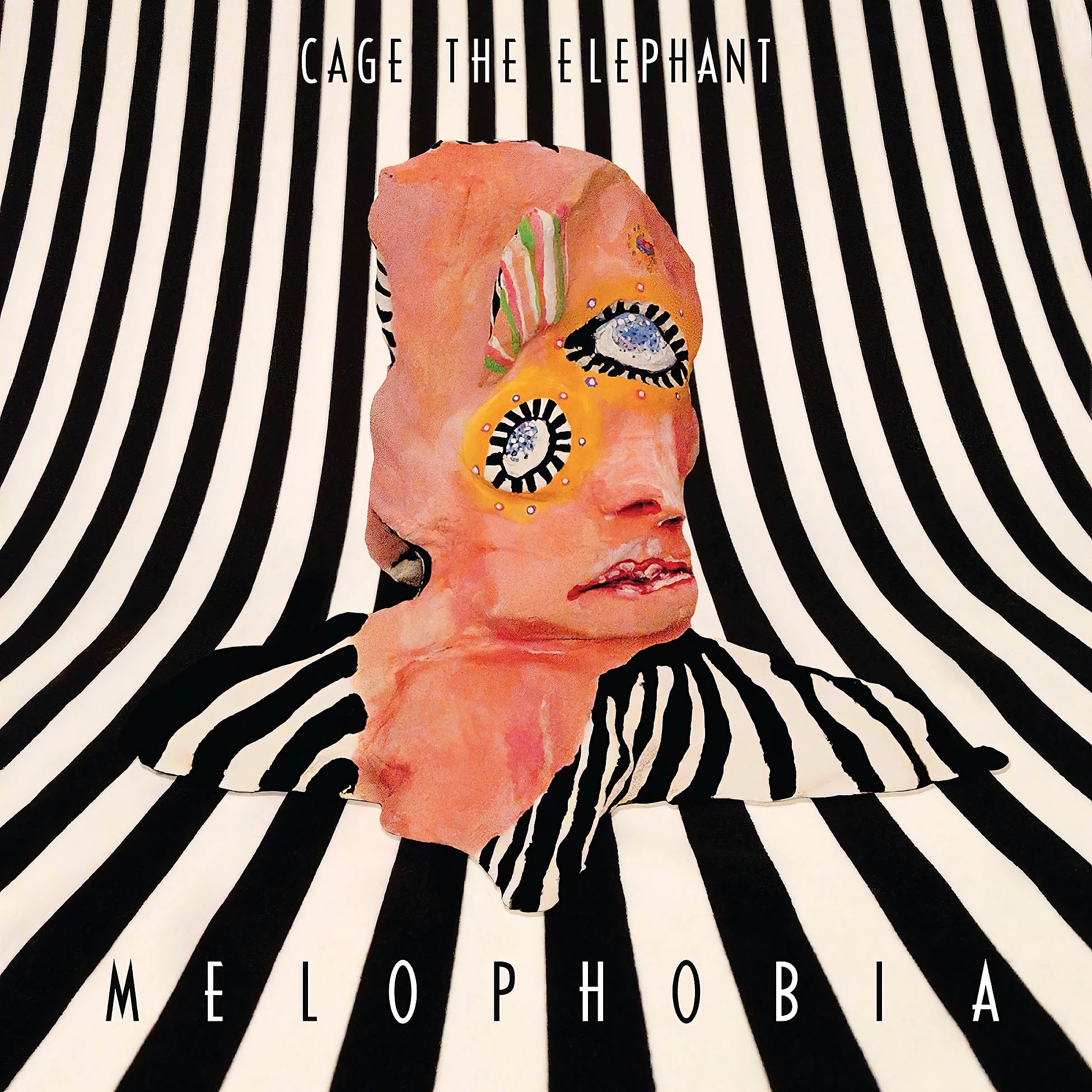 Cage The Elephant Melophobia album cover art black vinyl LP, alternative rock, featuring "Come A Little Closer" at ToucanRecords.com