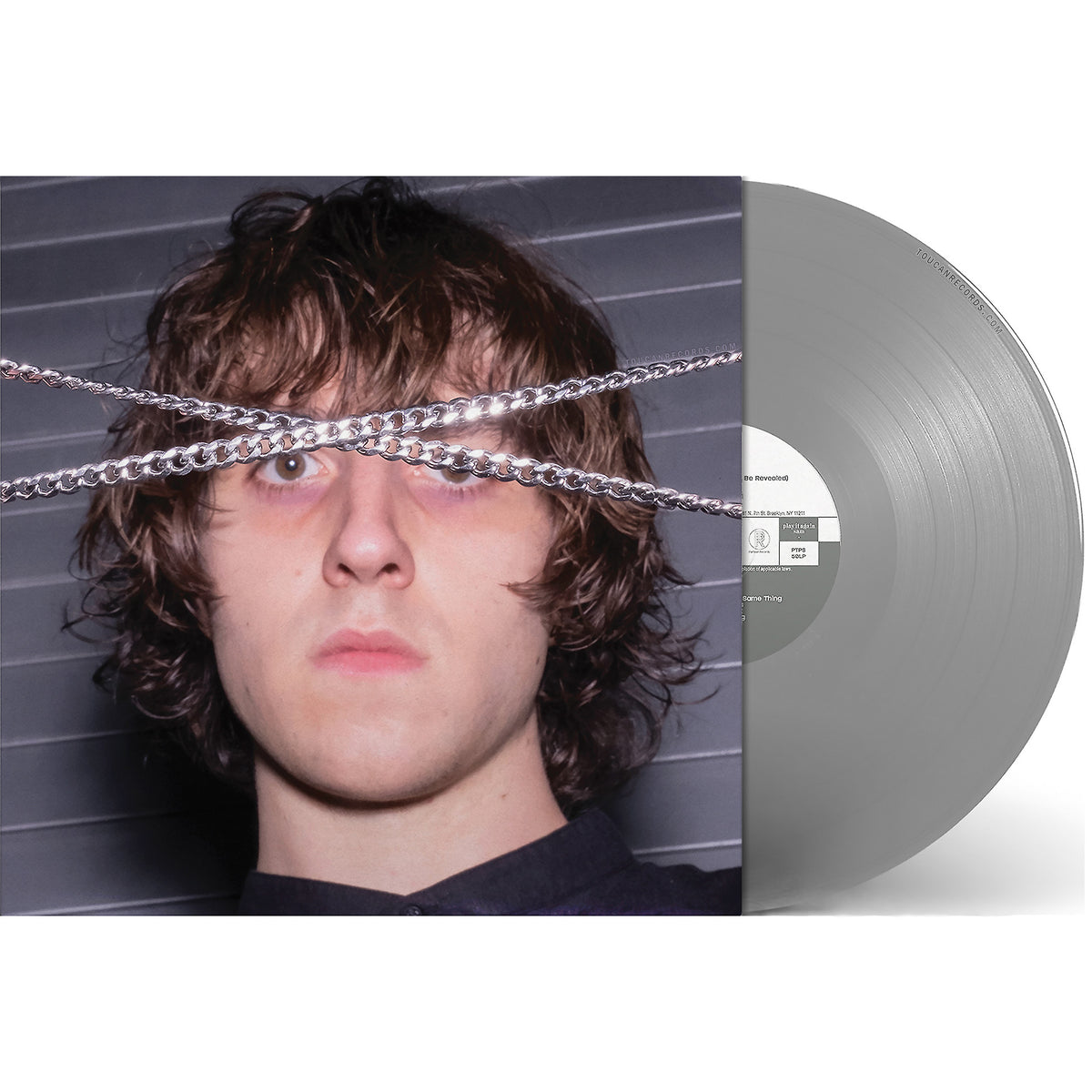 Cameron Winter - Heavy Metal vinyl LP packshot showing the limited edition silver colored vinyl record with printed lyric insert.