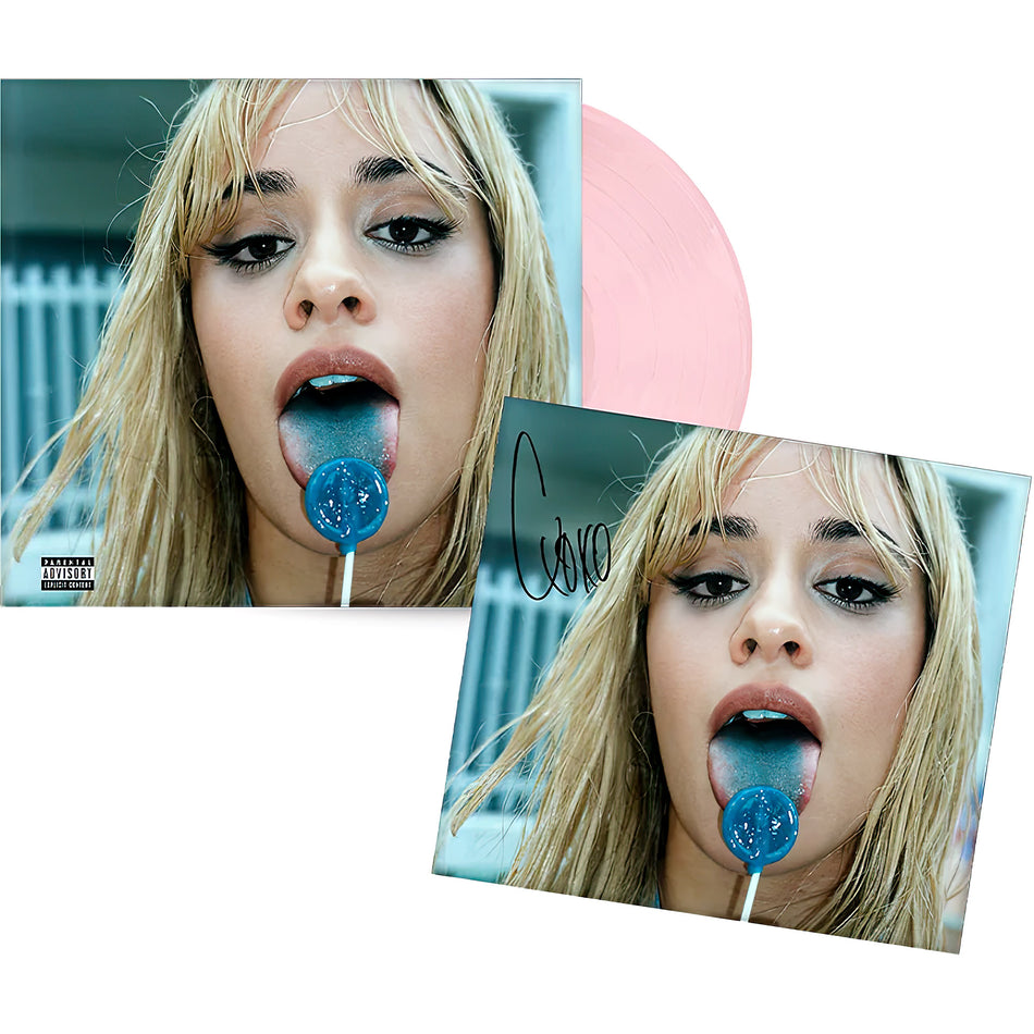 Camila Cabello, C XOXO, Autographed, signed, Indie Exclusive, Baby Pink Vinyl, pink vinyl, cover, album, album art, vinyl, packshot