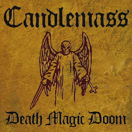 Candlemass Death Magic Doom album cover for the indie exclusive limited edition indie exclusive 2LP gold vinyl epic doom metal reissue