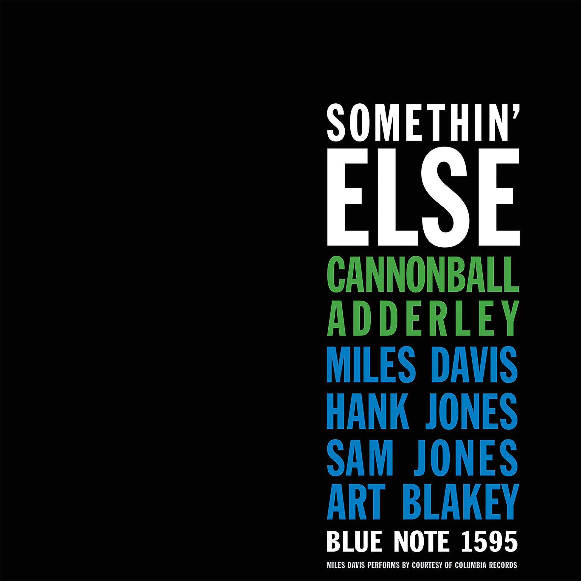 Cannonball Adderley Somethin' Else album cover art at ToucanRecords.com for the 180g Blue Note Classic Vinyl Series LP. An essential record for everyone's jazz collection.