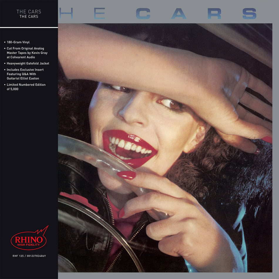 The Cars - The Cars album cover, 180g Rhino HiFi vinyl, deluxe gatefold jacket – premium pressing sold at ToucanRecords.com