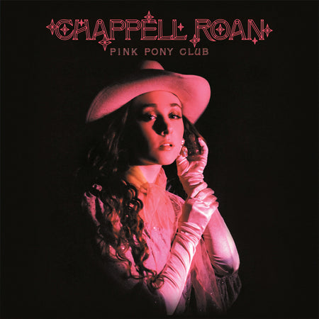 Chappell Roan - Pink Pony Club picture sleeve photo cover, baby pink 7 inch vinyl record. The B-side contains the song Naked in Manhattan. ToucanRecords.com