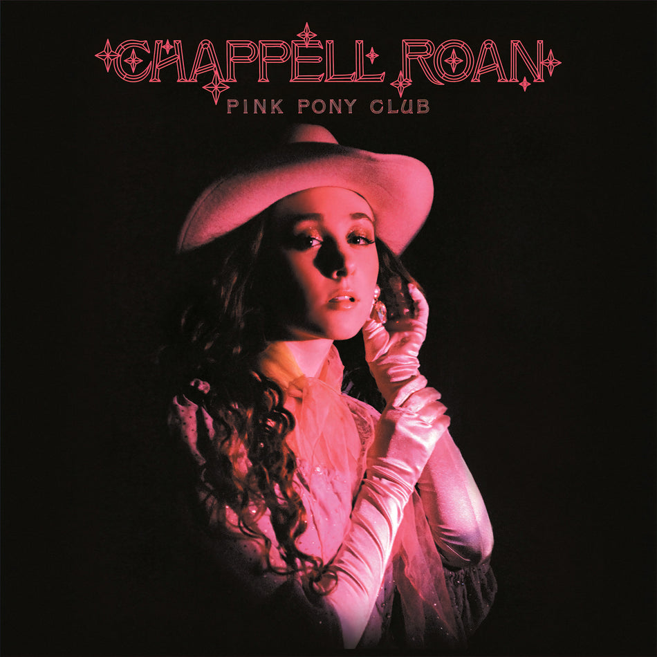 Chappell Roan - Pink Pony Club picture sleeve photo cover, baby pink 7 inch vinyl record. The B-side contains the song Naked in Manhattan. ToucanRecords.com