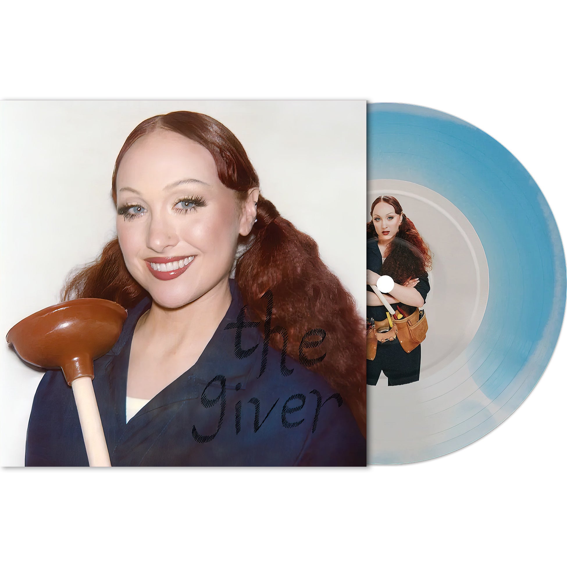 Chappell Roan - The Giver packshot, indie exclusive blue white swirl 7-inch, the plumber variant, limited collector pressing