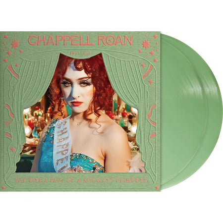 Chappell Roan The Rise And Fall Of A Midwest Princess packshot for 2LP coke bottle clear vinyl LP UK import