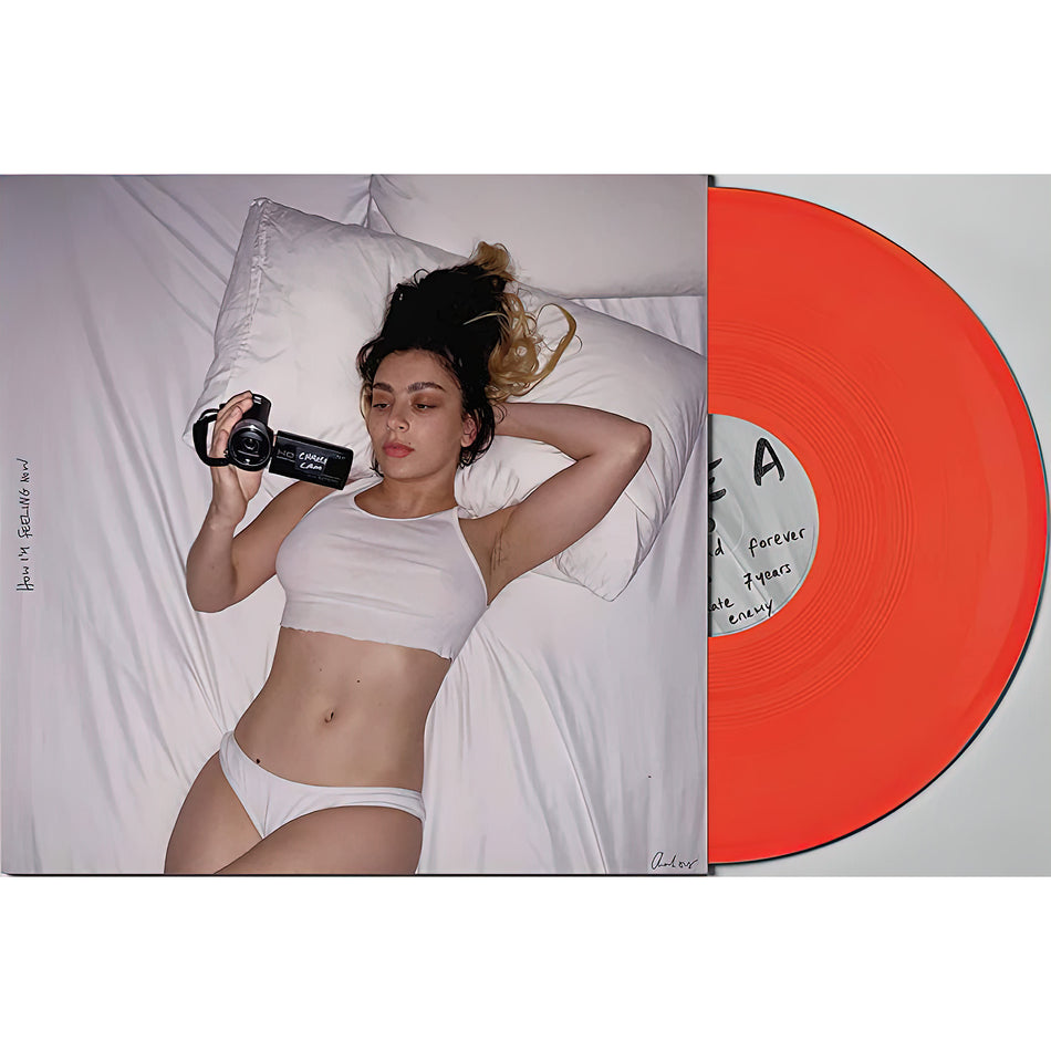 Charli XCX, How I'm Feeling Now, Neon Orange, Colored Vinyl, cover, album, vinyl, packshot