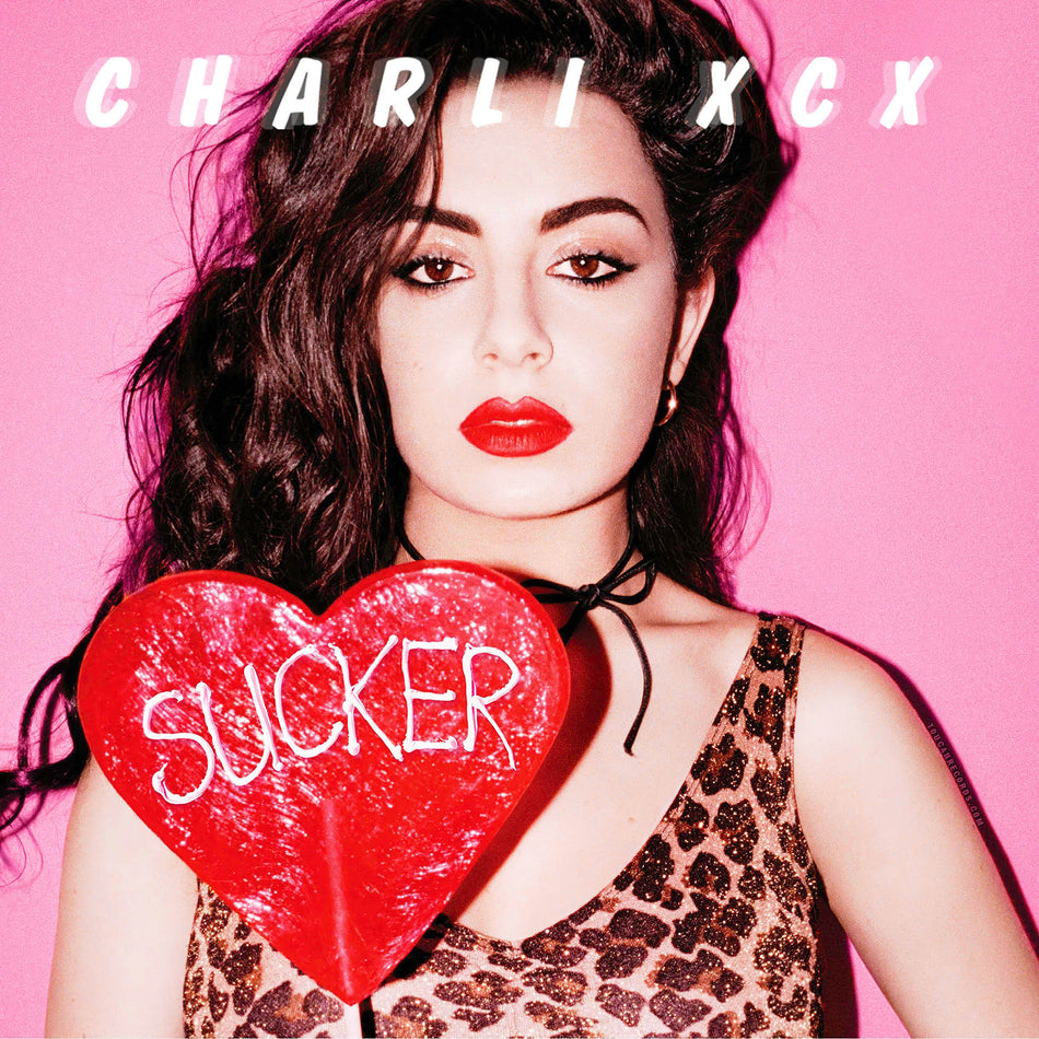 Charli XCX - Sucker album cover for the 14-track black vinyl LP featuring Dance-Pop, Electropop and Power Pop, available at ToucanRecords.com.