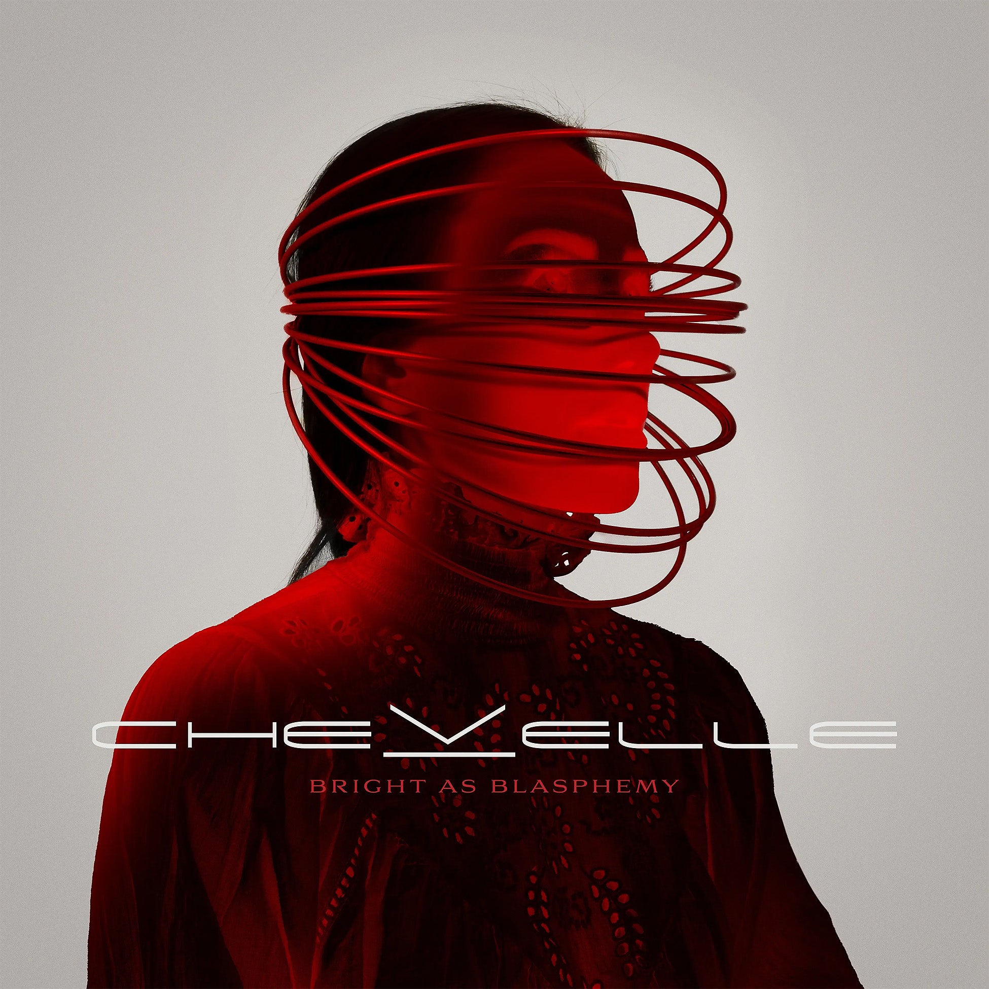 Chevelle Bright As Blasphemy, cover, alternative metal, self-produced album, splatter vinyl, indie exclusive, limited edition, red black & white