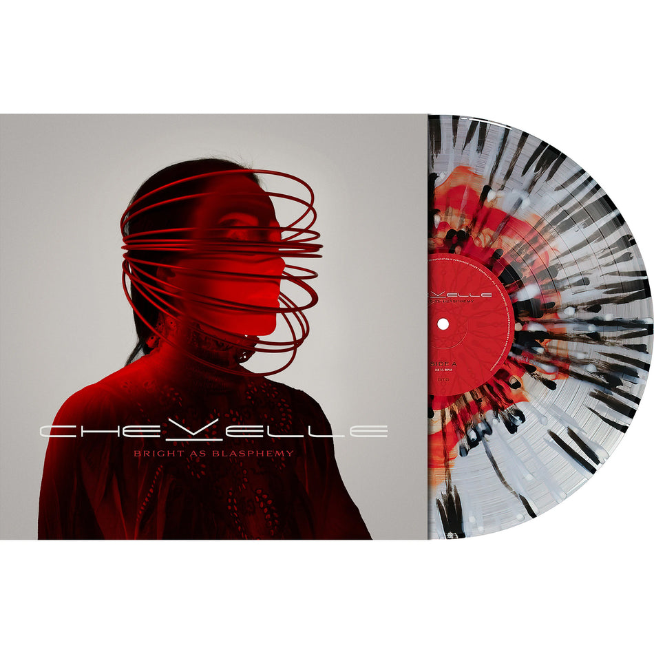 Chevelle Bright As Blasphemy splatter vinyl record, indie exclusive pressing, alt-metal, packshot