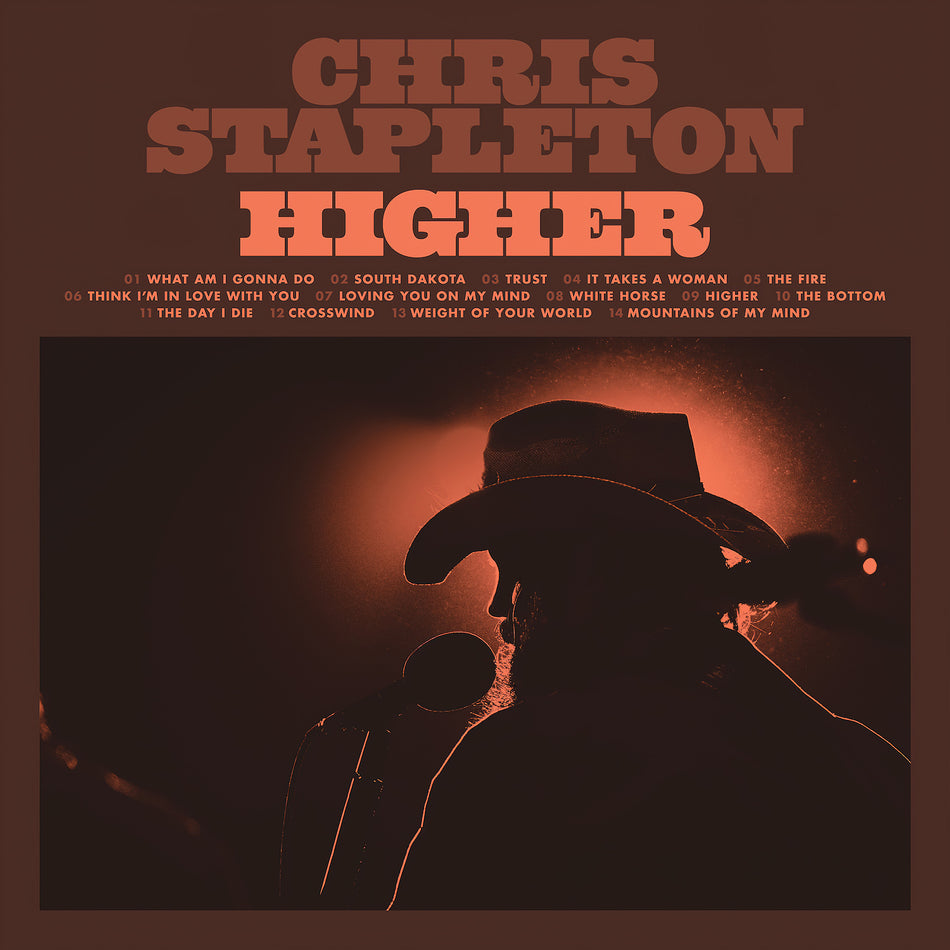 Chris Stapleton Higher 2LP vinyl album cover for the 180g black vinyl gatefold edition of the country and Americana album.