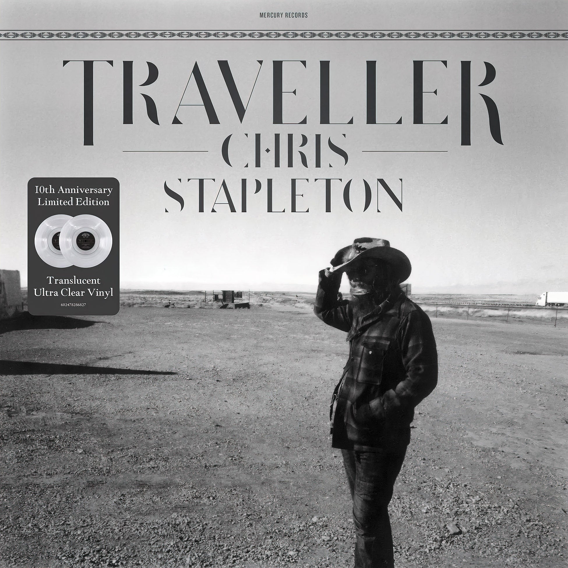 Chris Stapleton Traveller album cover, clear 2LP 10th anniversary indie exclusive, country gatefold