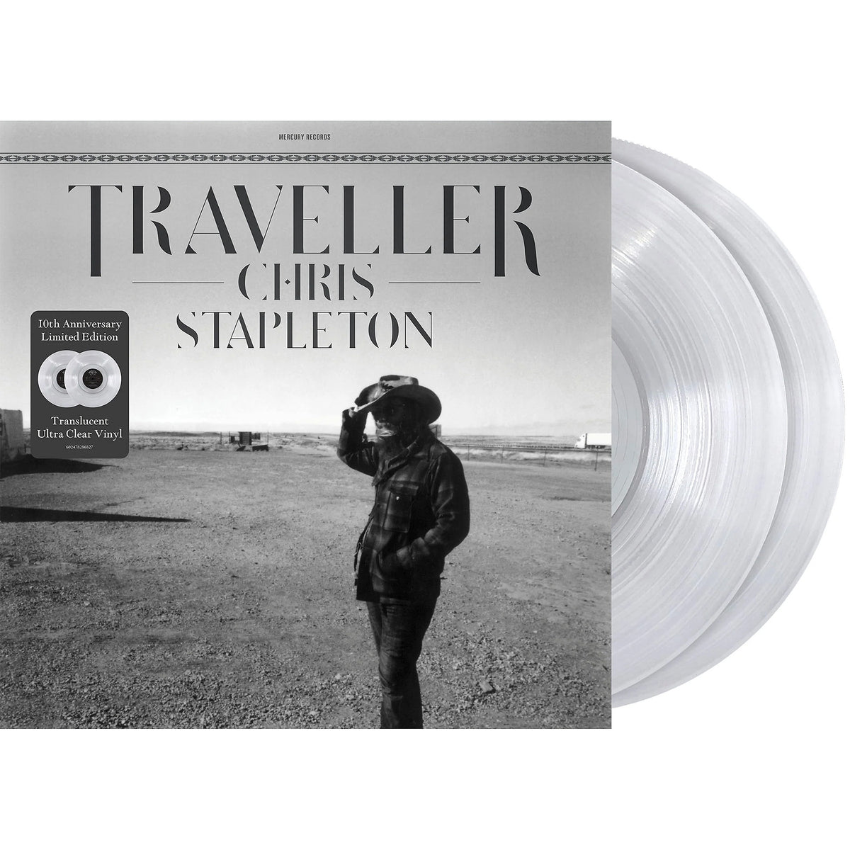Chris Stapleton Traveller packshot, clear vinyl records gatefold 10th anniversary, country indie exclusive